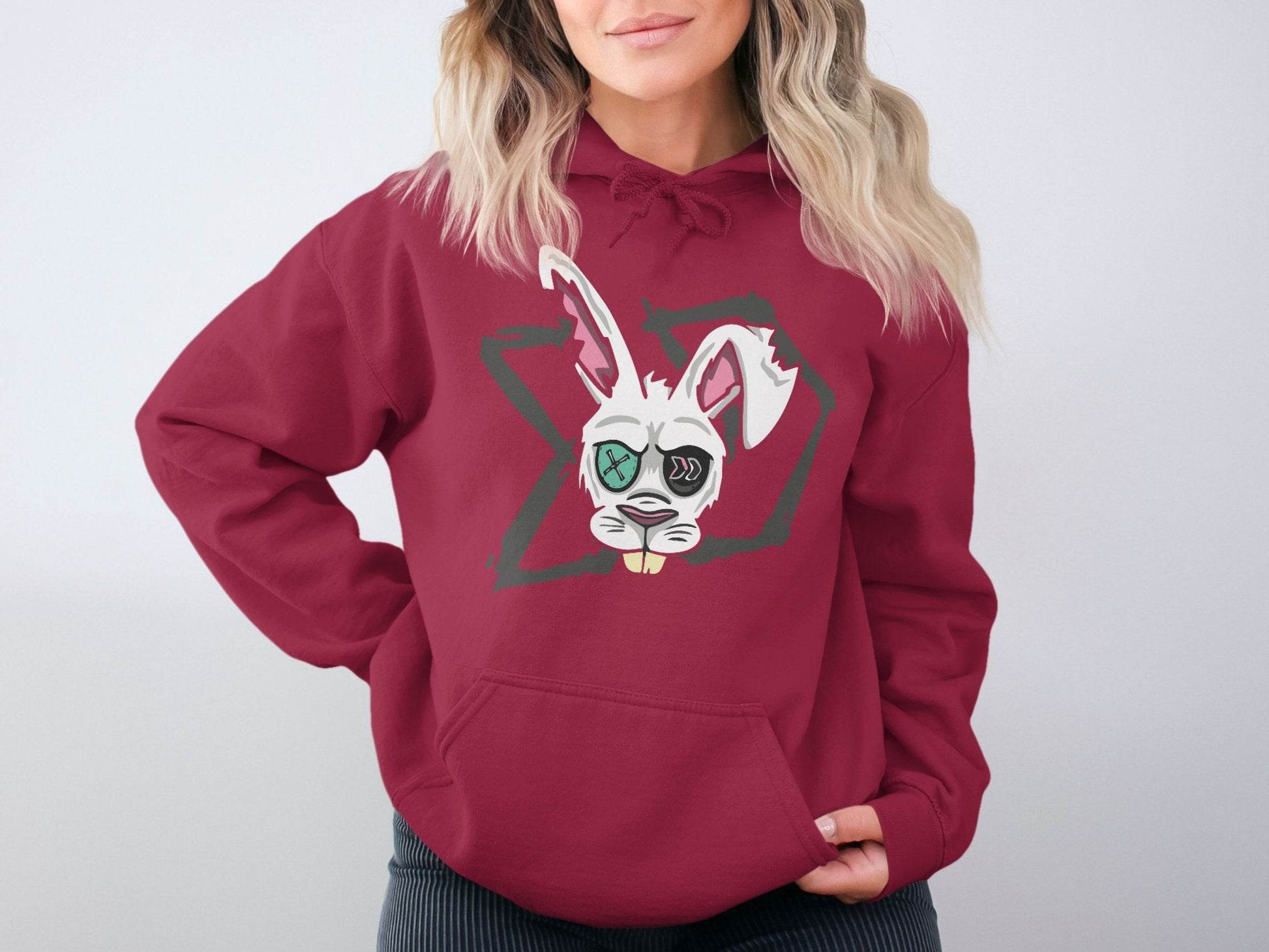 Morbid Zombie Rabbit Graphic Cool Design Hoodie - Design & Vybe