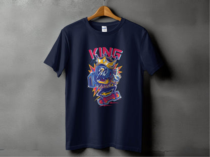 King Skater With Question Mark Head Retro Design T-Shirt - Design & Vybe