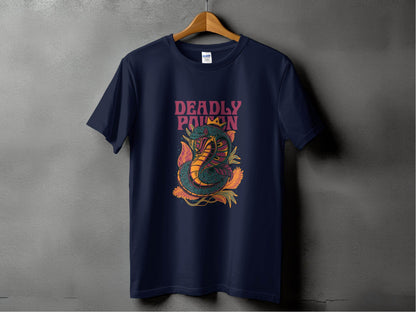Deadly Poison Snake Art Graphic Novelty Design T-Shirt - Design & Vybe