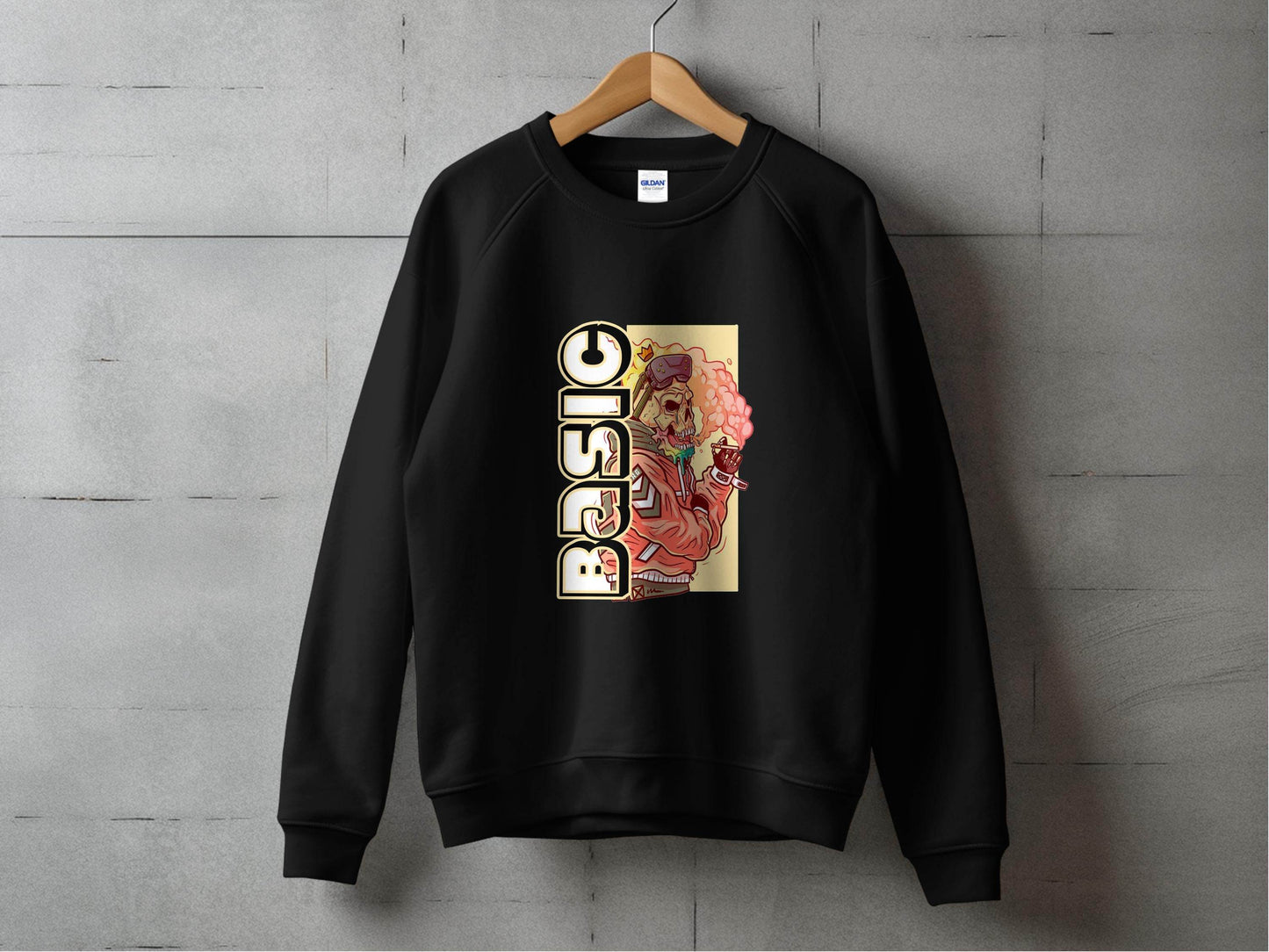 Basic Smoking Skeleton in VR Headset and Crown Sweater - Design & Vybe