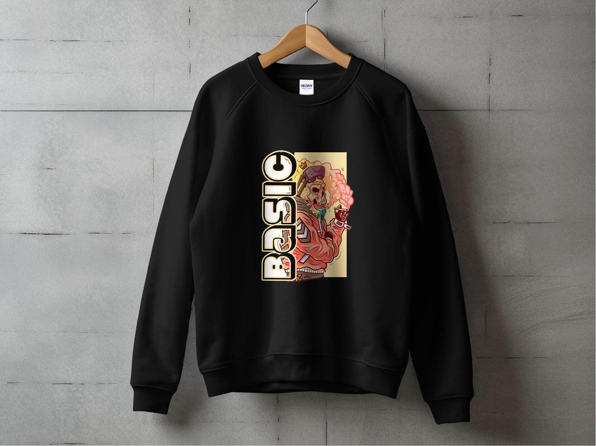 Basic Smoking Skeleton in VR Headset and Crown Sweater - Design & Vybe