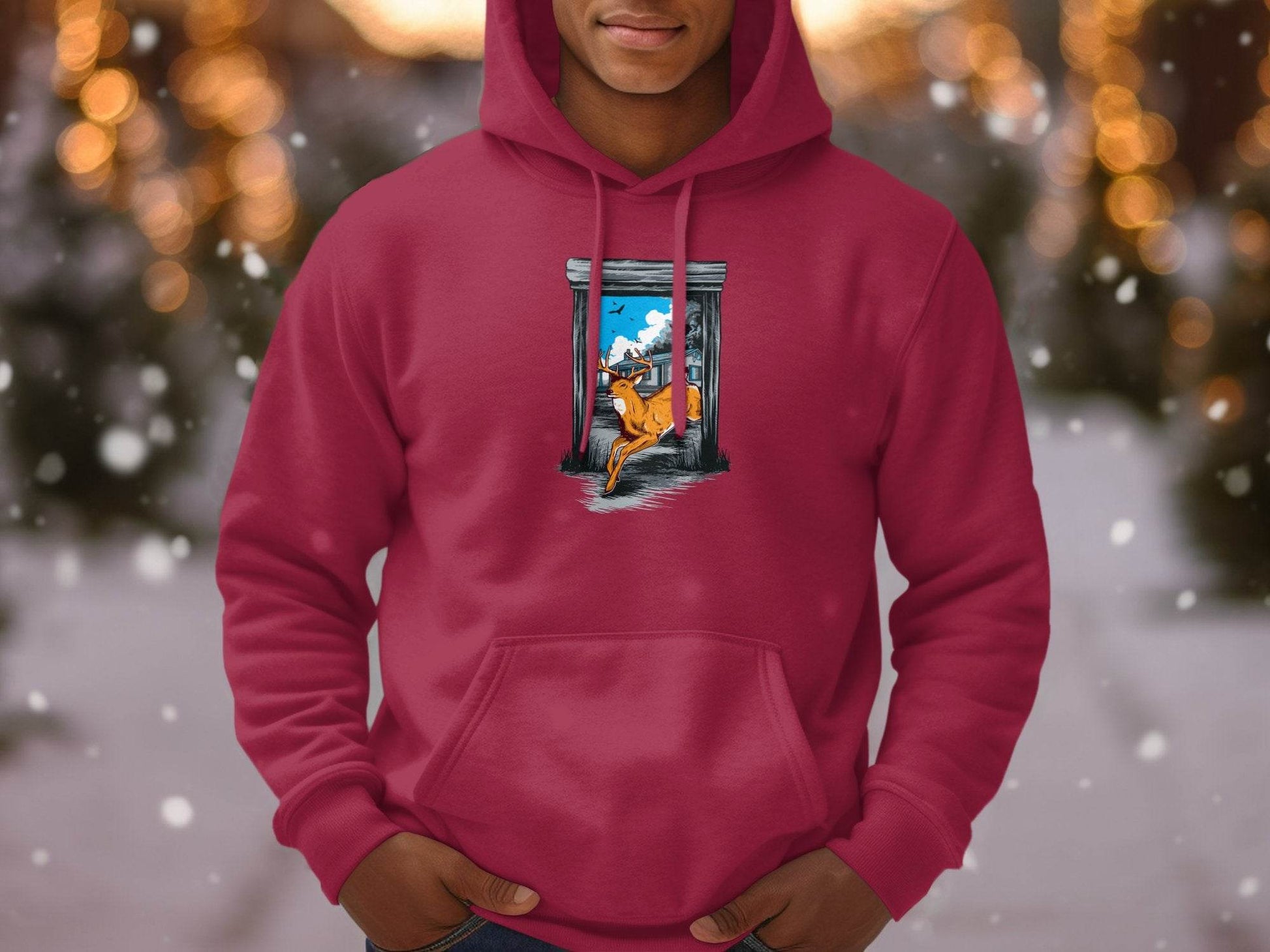 Wildlife Escape Deer Graphic Hoodie - Design & Vybe