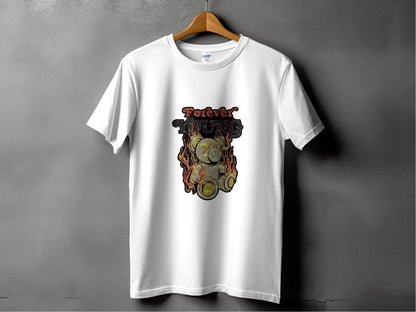 Forever Young on Fire Graphic Novelty Art Design T-Shirt - Design & Vybe