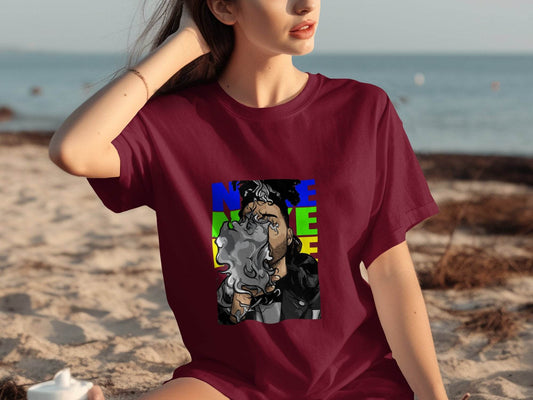 NEON Color Theme Abstract Art Smoke Design T-Shirt - Design & Vybe