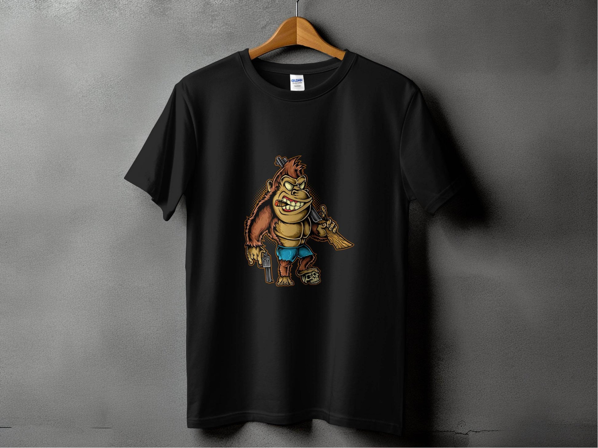 Fierce Gorilla with Guns Graphic Printed T-Shirt - Design & Vybe