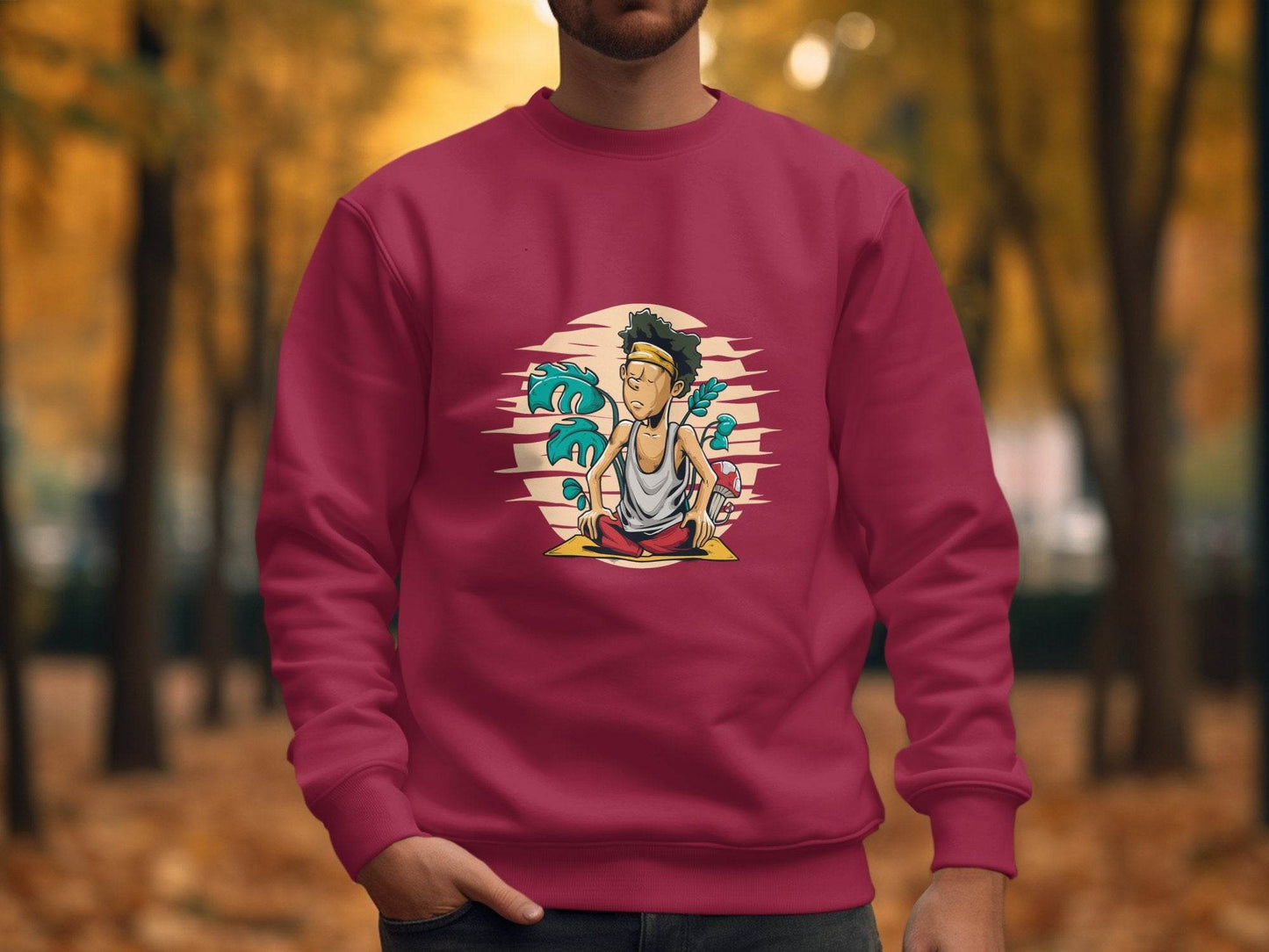 Yoga Enthusiast Graphic Printed Casual Sweater - Design & Vybe