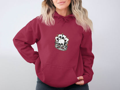 Skull and Gambling Illustration Graphic Design Hoodie - Design & Vybe
