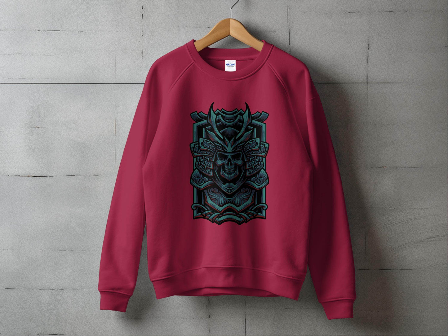 Menacing Samurai Skull Design Graphic Sweater - Design & Vybe