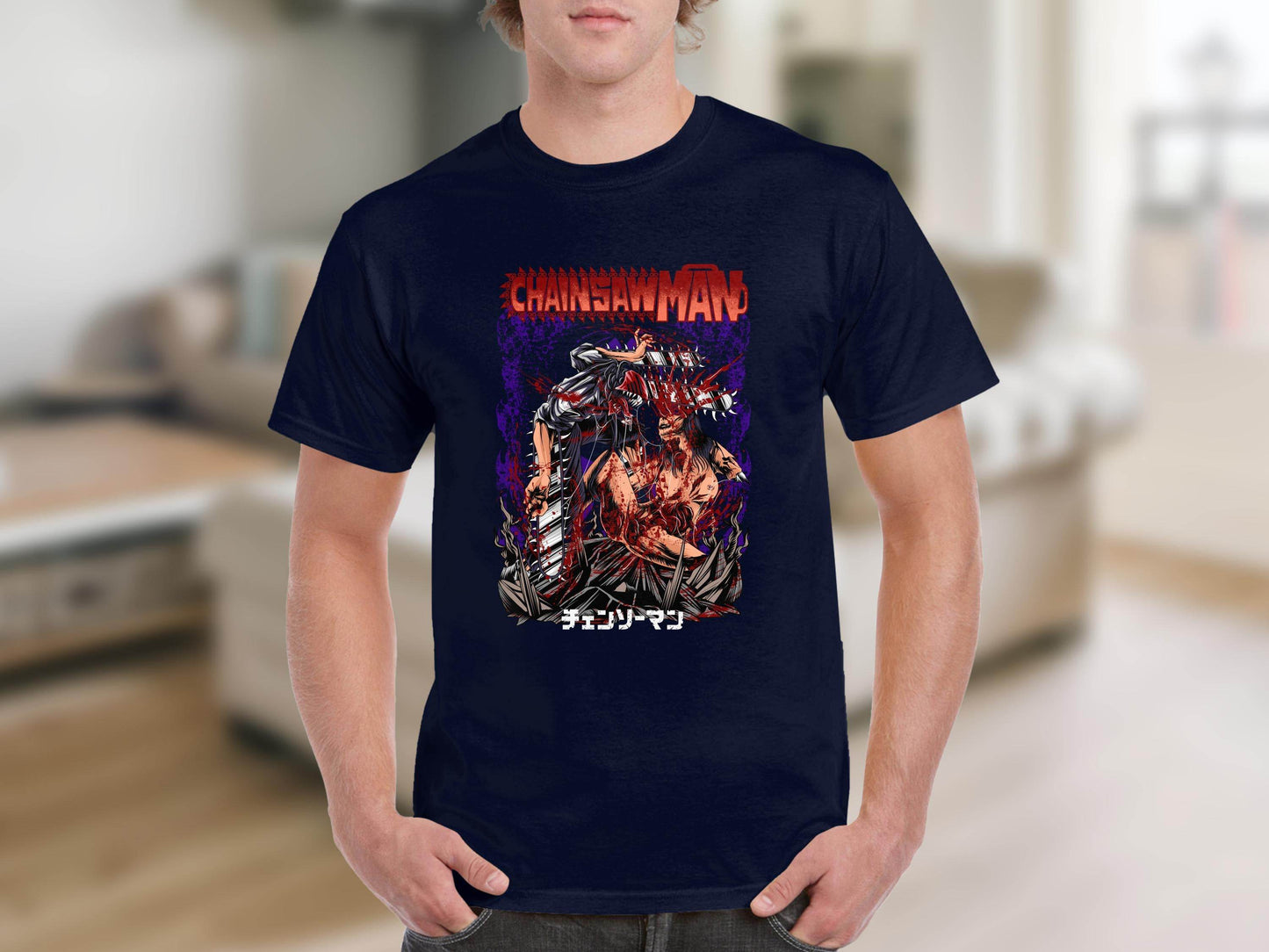 Chainsaw Man Intense Battle Graphic Anime Inspired T-Shirt - Design & Vybe