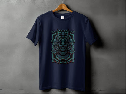 Menacing Samurai Skull Design Graphic T-Shirt - Design & Vybe