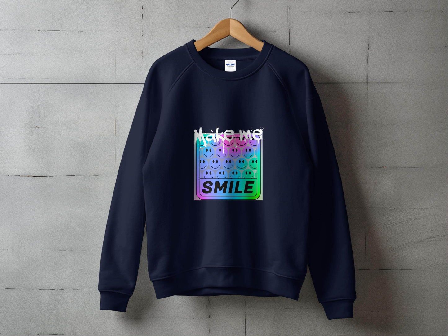 Make Me Smile Rainbow Gradient Design Graphic Sweater - Design & Vybe