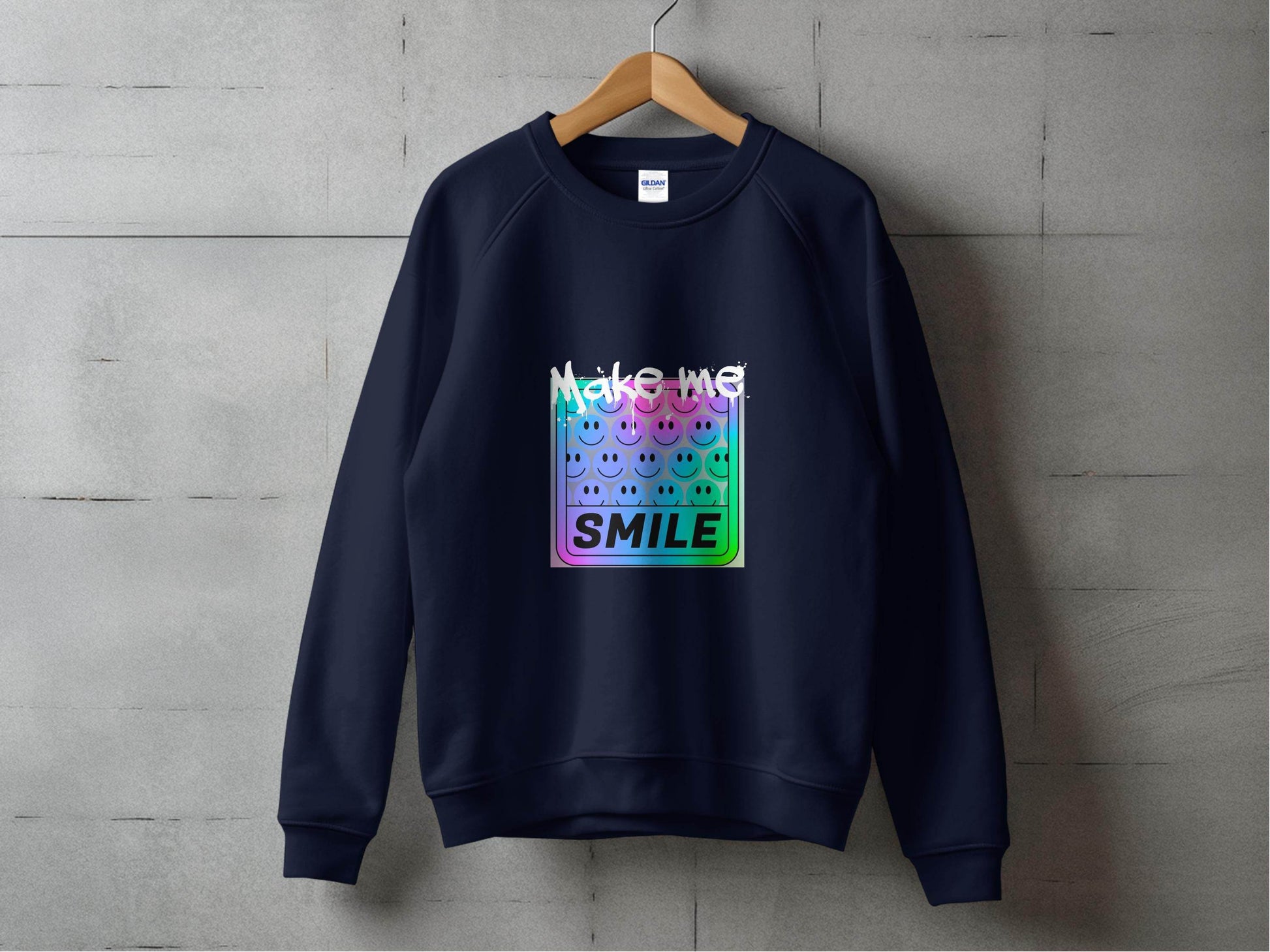 Make Me Smile Rainbow Gradient Design Graphic Sweater - Design & Vybe