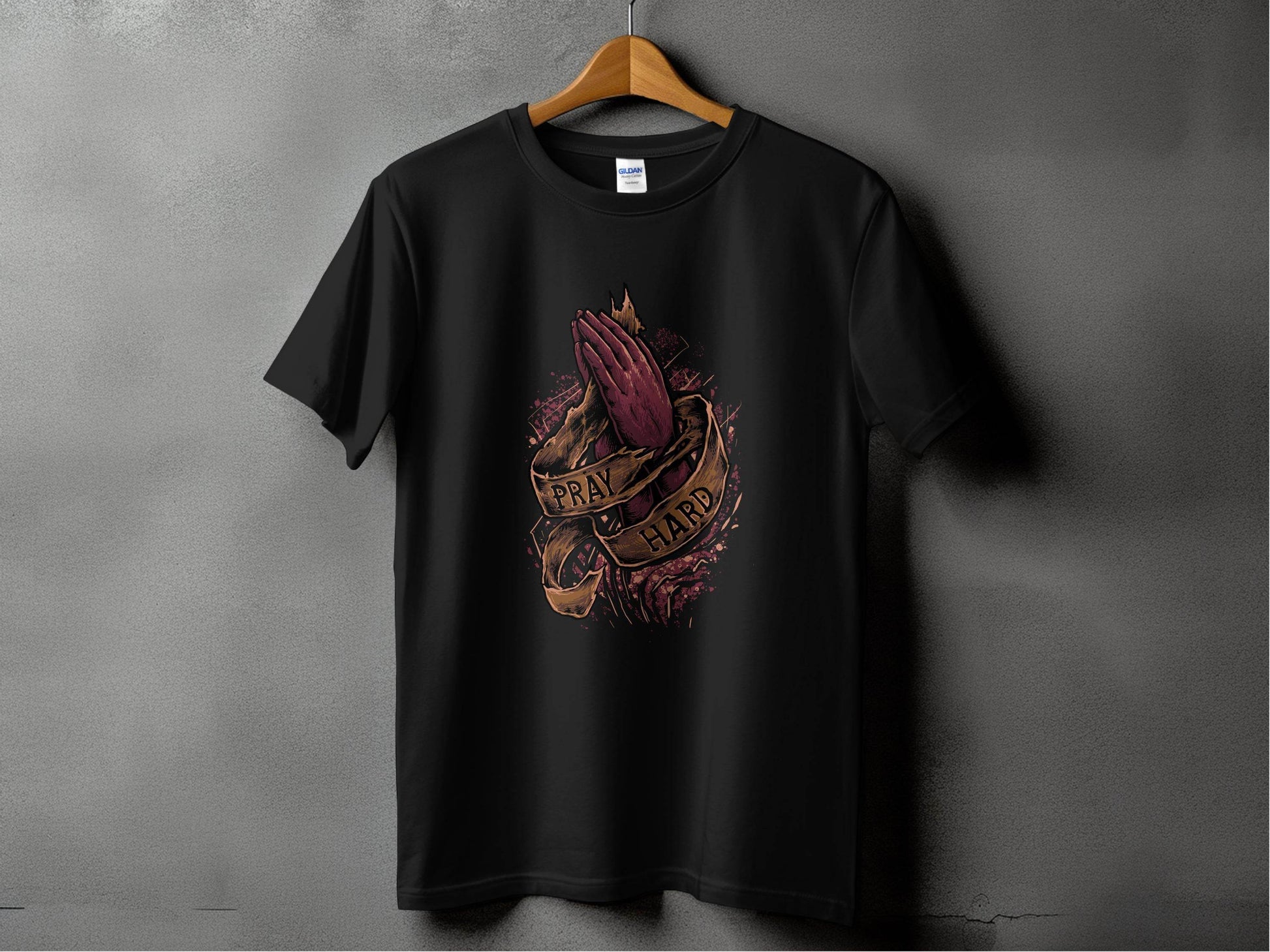 Pray Dark Hard Graphic Design T-Shirt - Design & Vybe