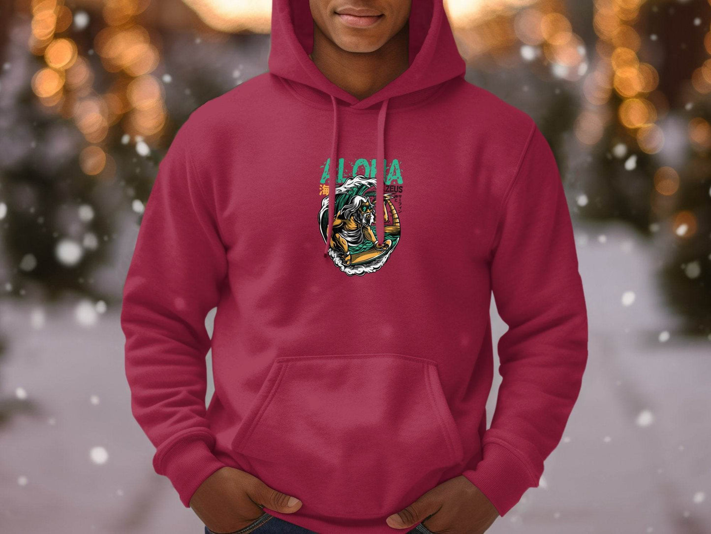 Aloha Zeus God Surf Design Graphic Artistic Hoodie - Design & Vybe