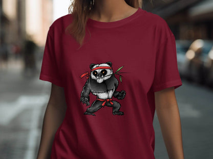 Fierce Martial Arts Panda Printed T-Shirt - Design & Vybe