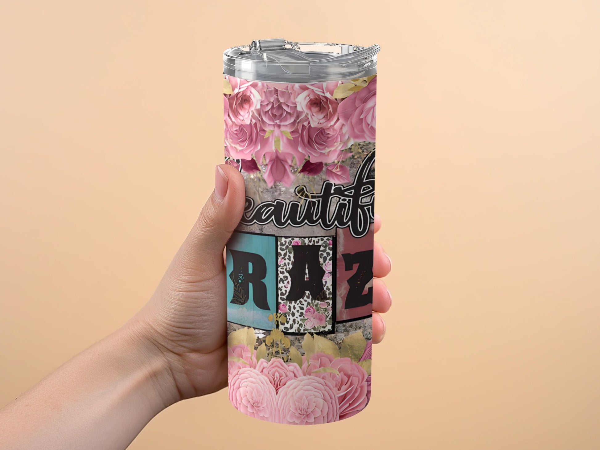 Beautiful Pink Floral Crazy Tumbler product