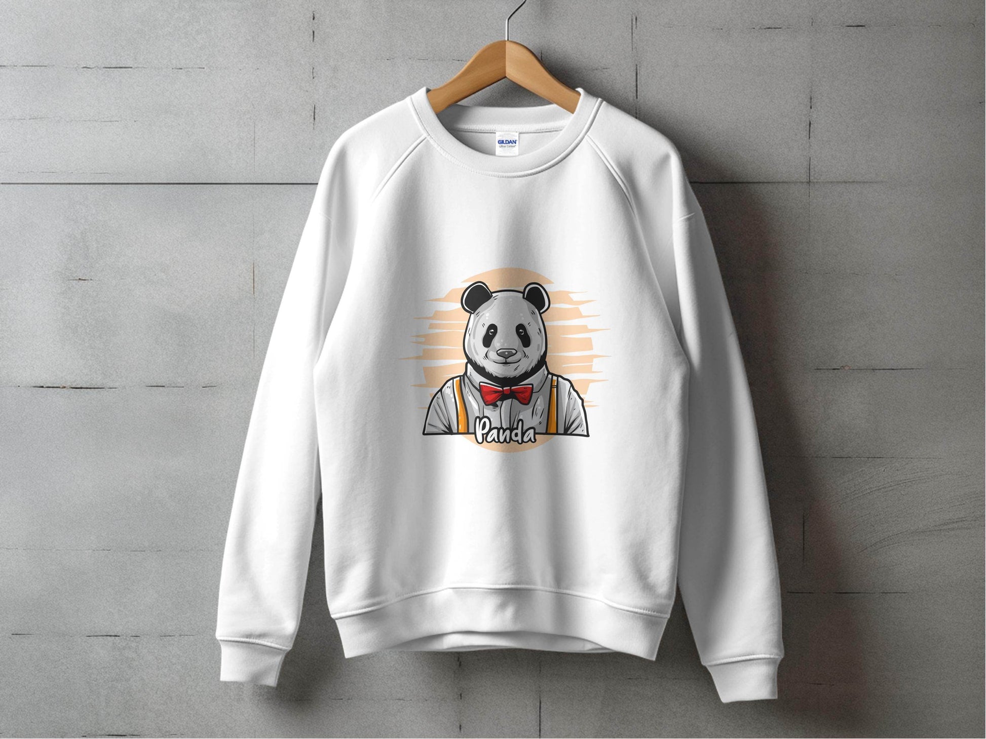 Fun Cartoon Panda Wearing Bow Tie Graphic Sweater - Design & Vybe