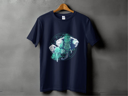 Stunning Elephant Graphic Blue Nature Design T-Shirt - Design & Vybe