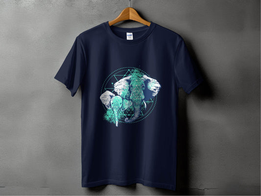 Stunning Elephant Graphic Blue Nature Design T-Shirt - Design & Vybe