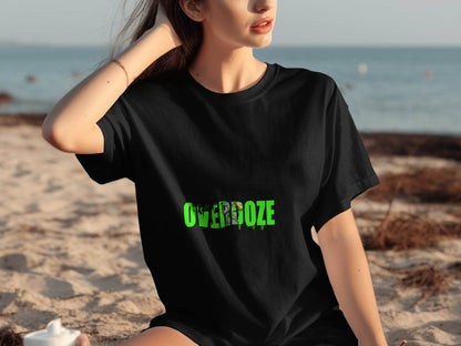 Overdoze Neon Green With Face Graphic Trendy Image T-Shirt - Design & Vybe