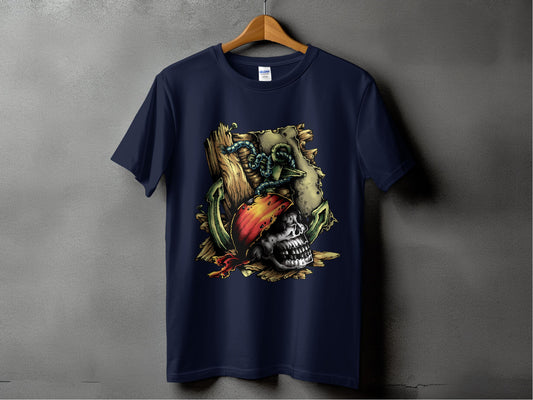 Pirate Skull and Parrot Graphic Design T-shirt product type