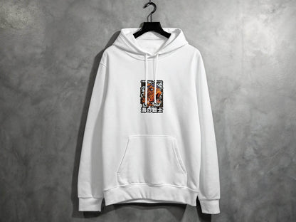 Fish Warrior With Japanese Text Graphic Hoodie - Design & Vybe