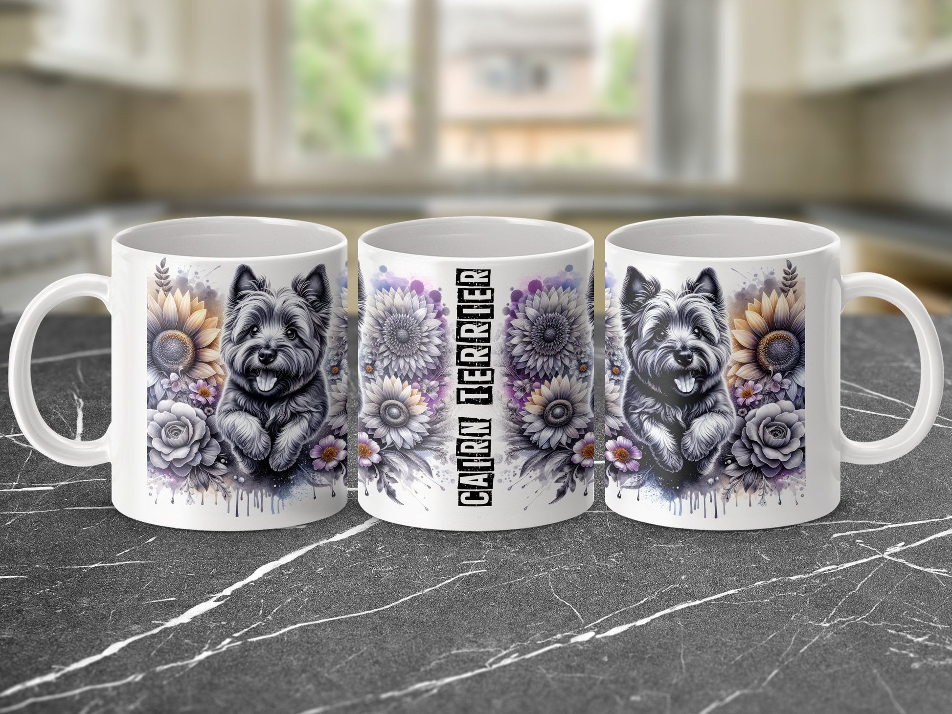Cairn Terrier Floral Design Coffee Mug Product