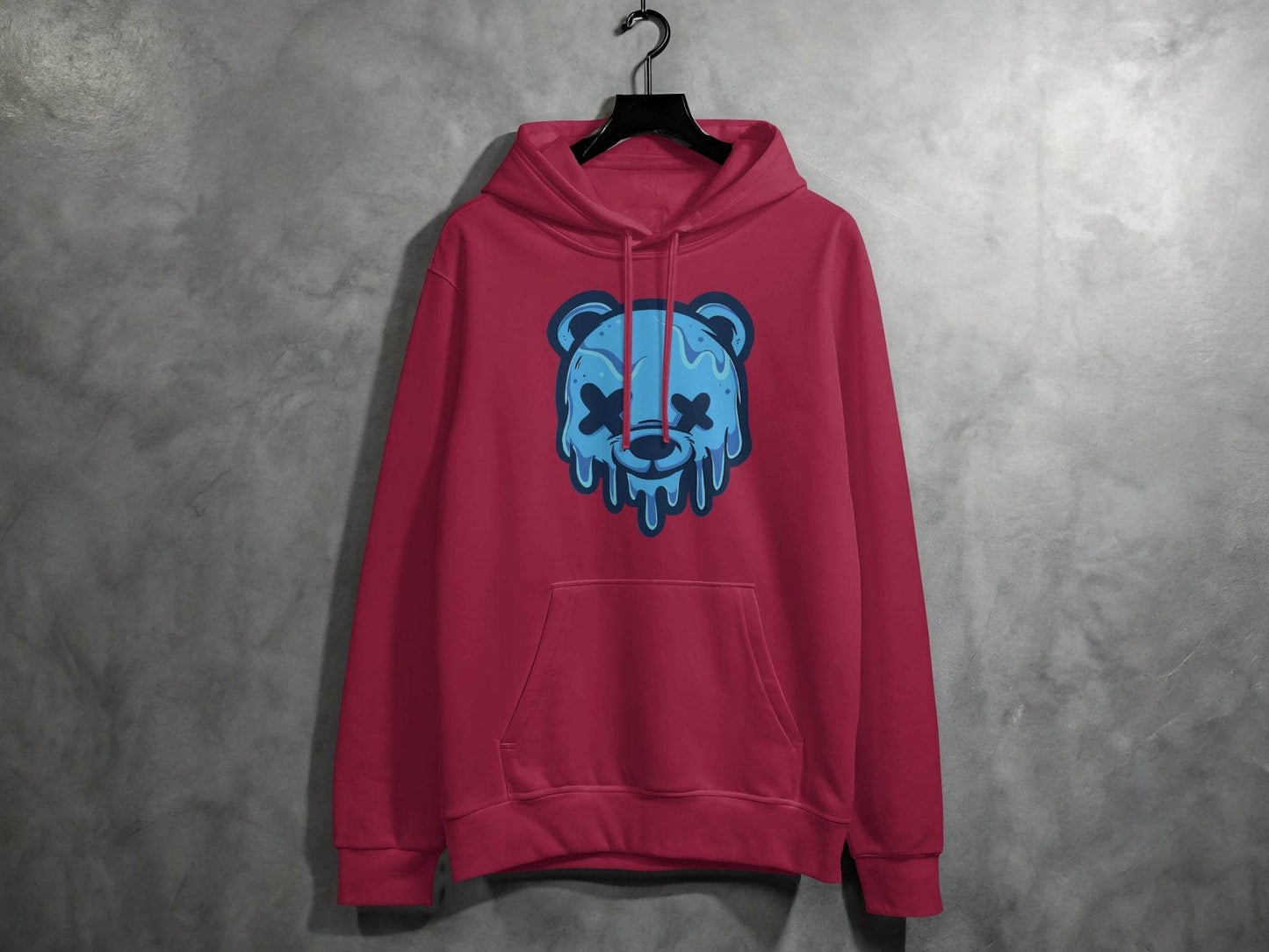 Cool Blue Graffiti Melting Dead Mad Bear Graphic Hoodie - Design & Vybe