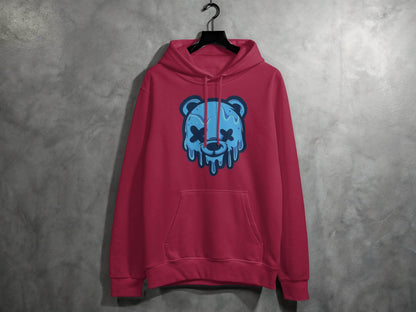 Cool Blue Graffiti Melting Dead Mad Bear Graphic Hoodie - Design & Vybe