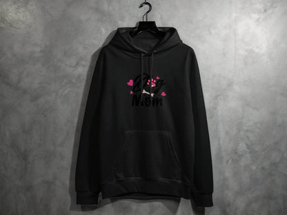 Dog Mom with Hearts and Bone Design Graphic Print Hoodie - Design & Vybe