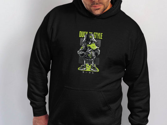 Duck in Style Cool Graphic Illustration Unisex Hoodie - Design & Vybe
