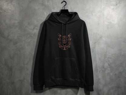 Fierce Warrior Skull Design Hoodie for Bold Style - Design & Vybe