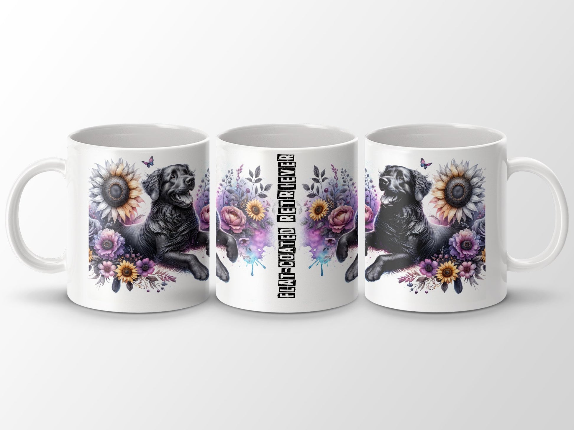 Flatcoated Retriever Floral Print Coffee Mug product type