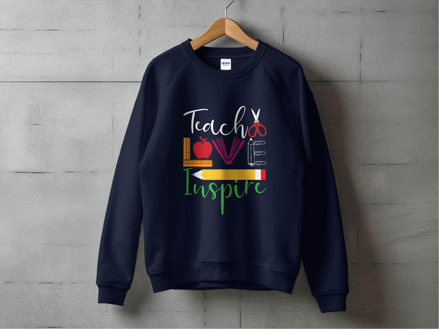 Teach Love Inspire Back To School Design Teachers Sweater - Design & Vybe
