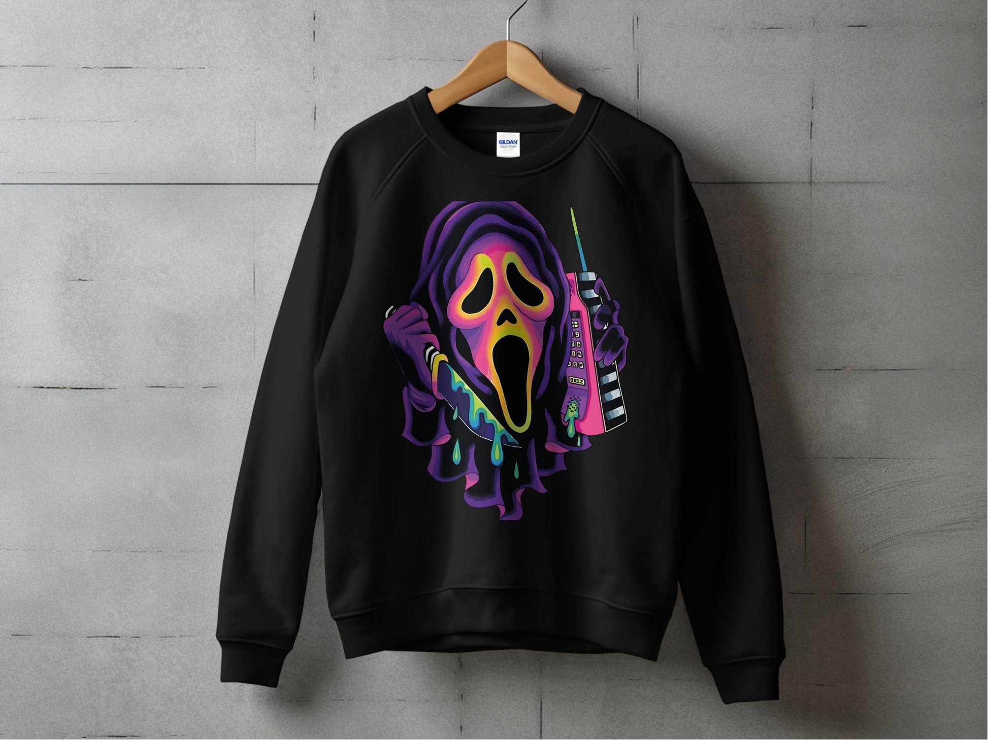 Colorful Horror Scream Mask Design Sweater - Design & Vybe