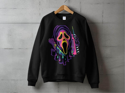 Colorful Horror Scream Mask Design Sweater - Design & Vybe