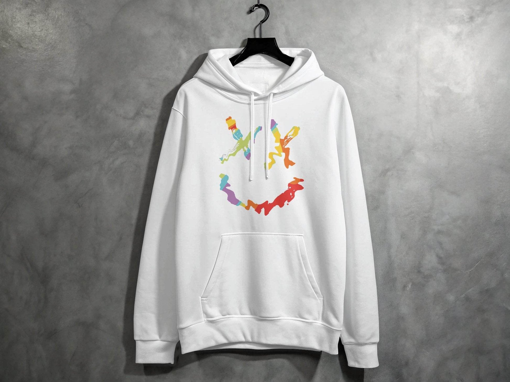 Unique Abstract Dead Smile Colorful Graphic Design Artwork Hoodie - Design & Vybe
