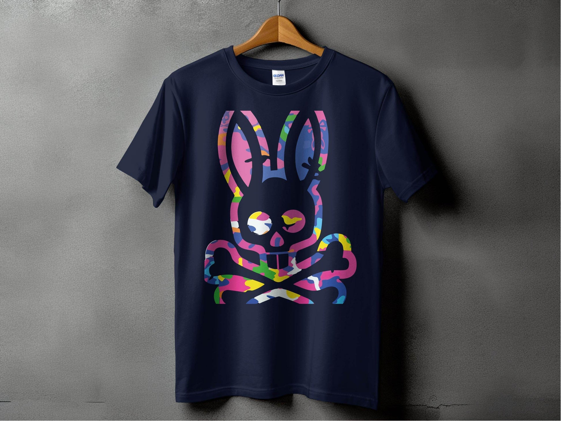 Vibrant Skull Bunny Graphic Design T-Shirt product