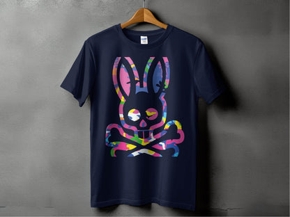 Vibrant Skull Bunny Graphic Design T-Shirt product