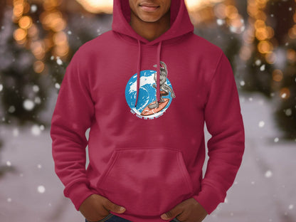 Donkey Surfing Adventure Graphic Print Hoodie - Design & Vybe