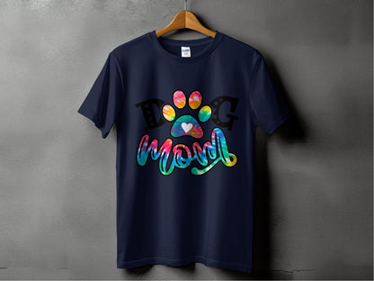 Dog Mom Paw Print Tie Dye Style Cute Graphic Design T-Shirt - Design & Vybe