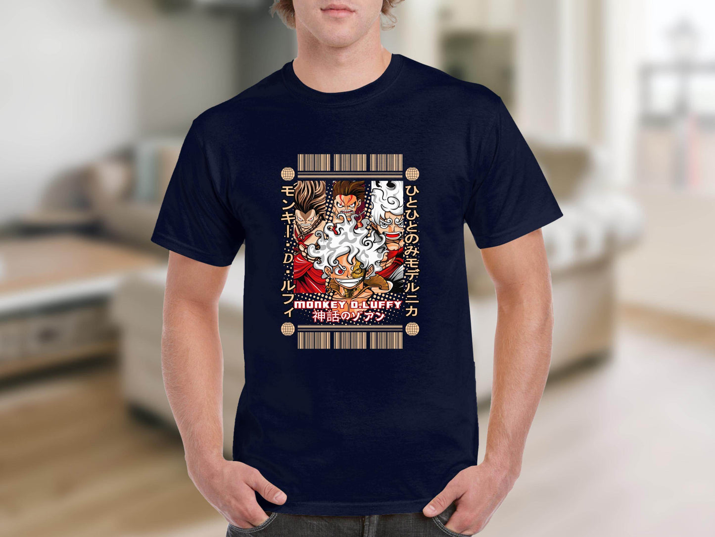 Three Poses Monkey D Luffy Character Anime Inspired T-Shirt - Design & Vybe