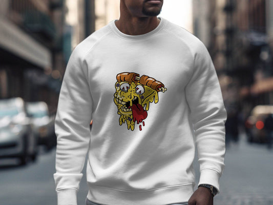 Monstrous Melting Pizza Slice Graphic Design Sweater - Design & Vybe