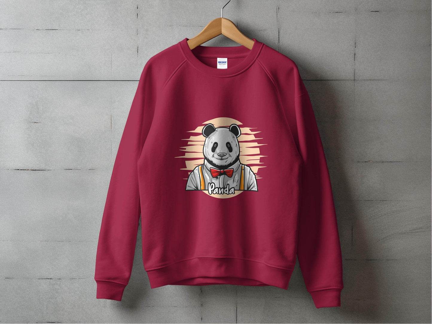 Fun Cartoon Panda Wearing Bow Tie Graphic Sweater - Design & Vybe