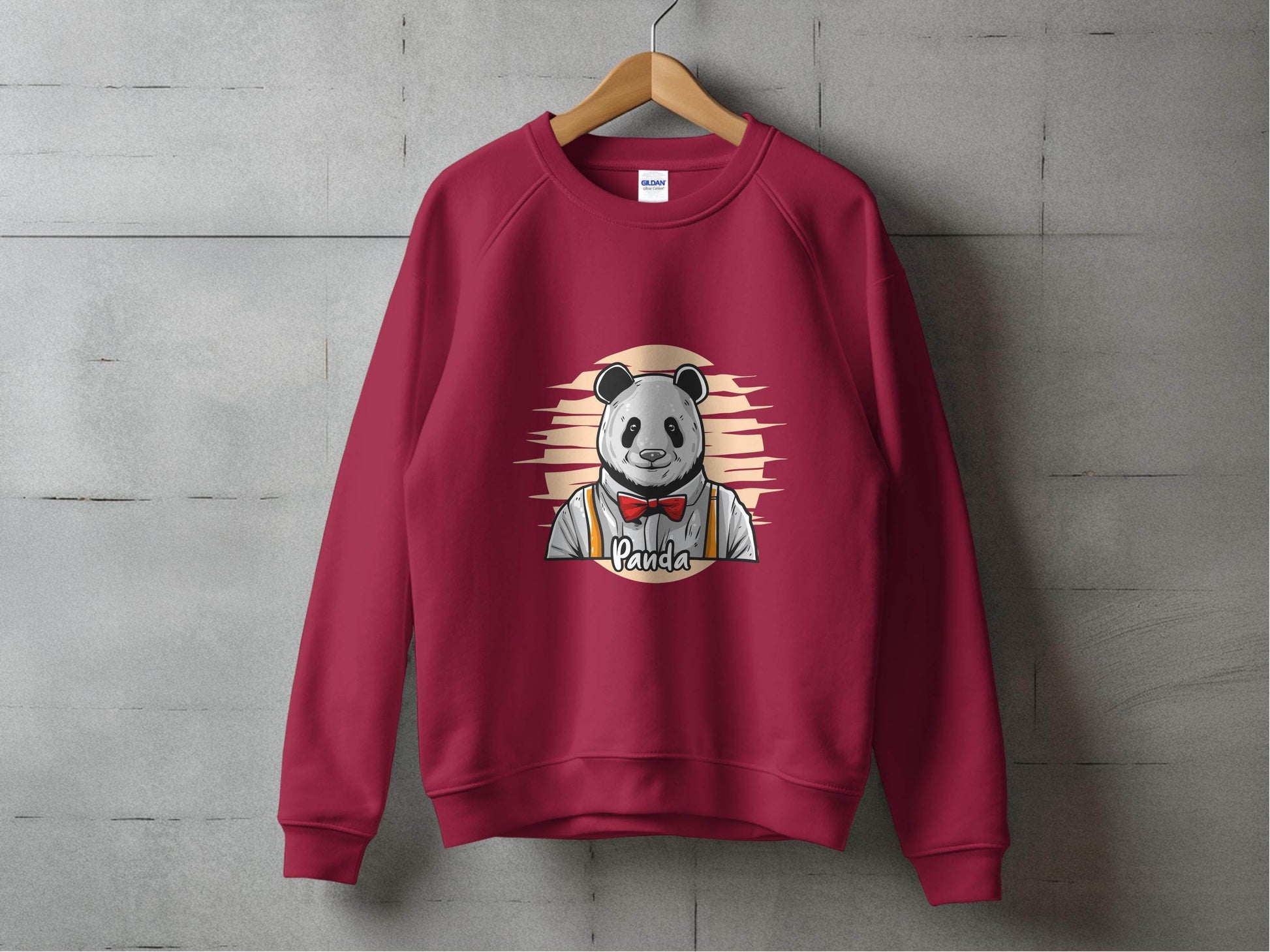 Fun Cartoon Panda Wearing Bow Tie Graphic Sweater - Design & Vybe