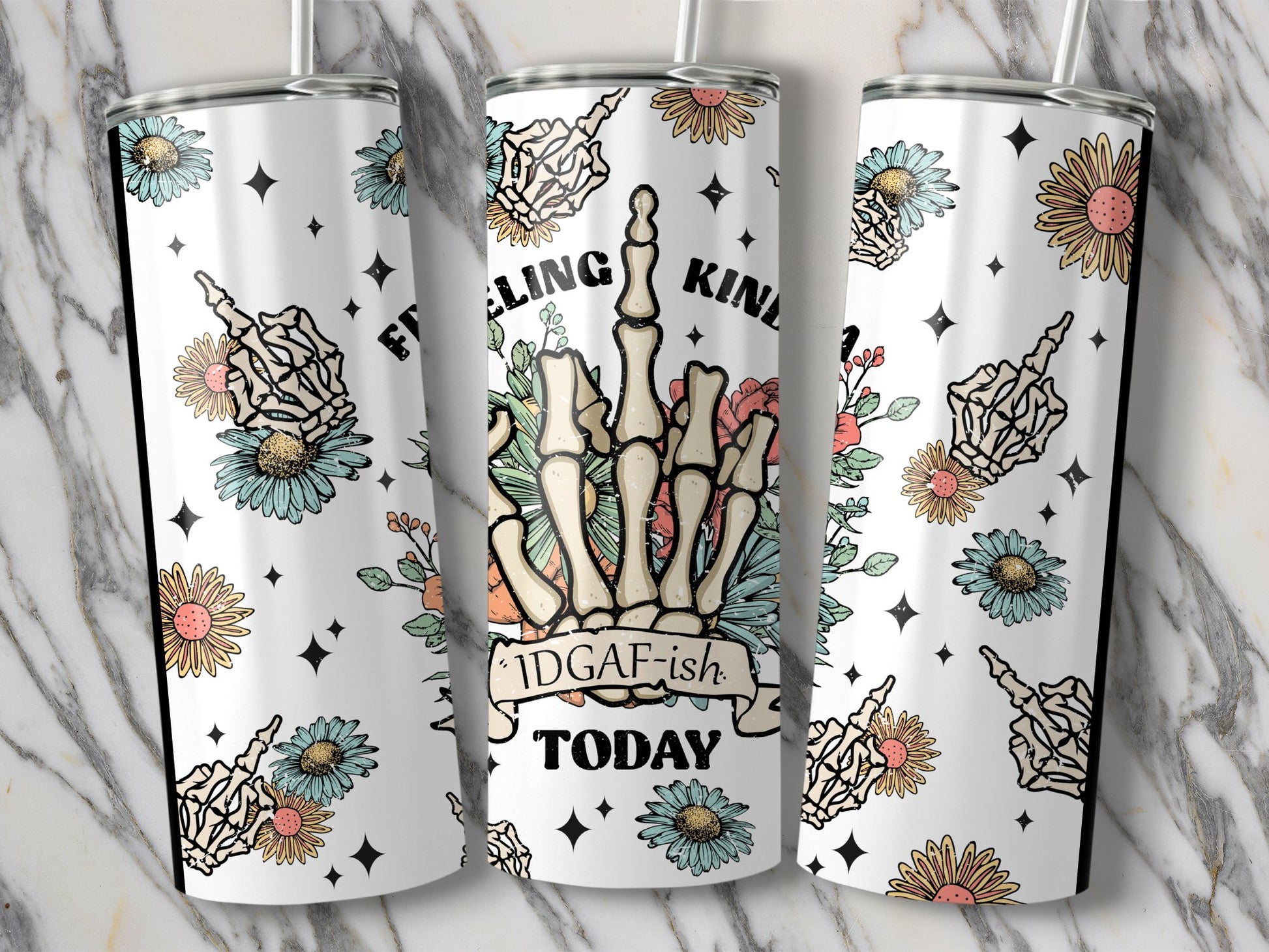 Feeling Kinda IDGAF-ish Today Floral Tumbler product