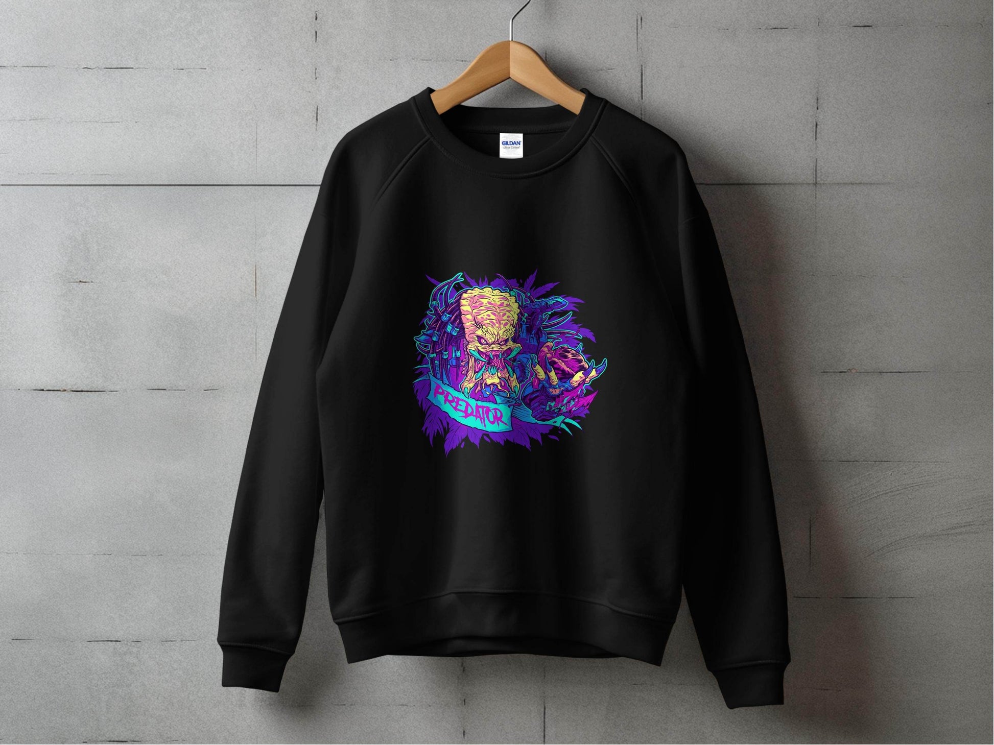 Predator Head With Leaves Awesome Graphic Design Sweater - Design & Vybe