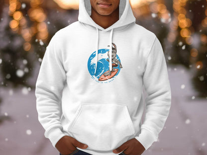 Donkey Surfing Adventure Graphic Print Hoodie - Design & Vybe