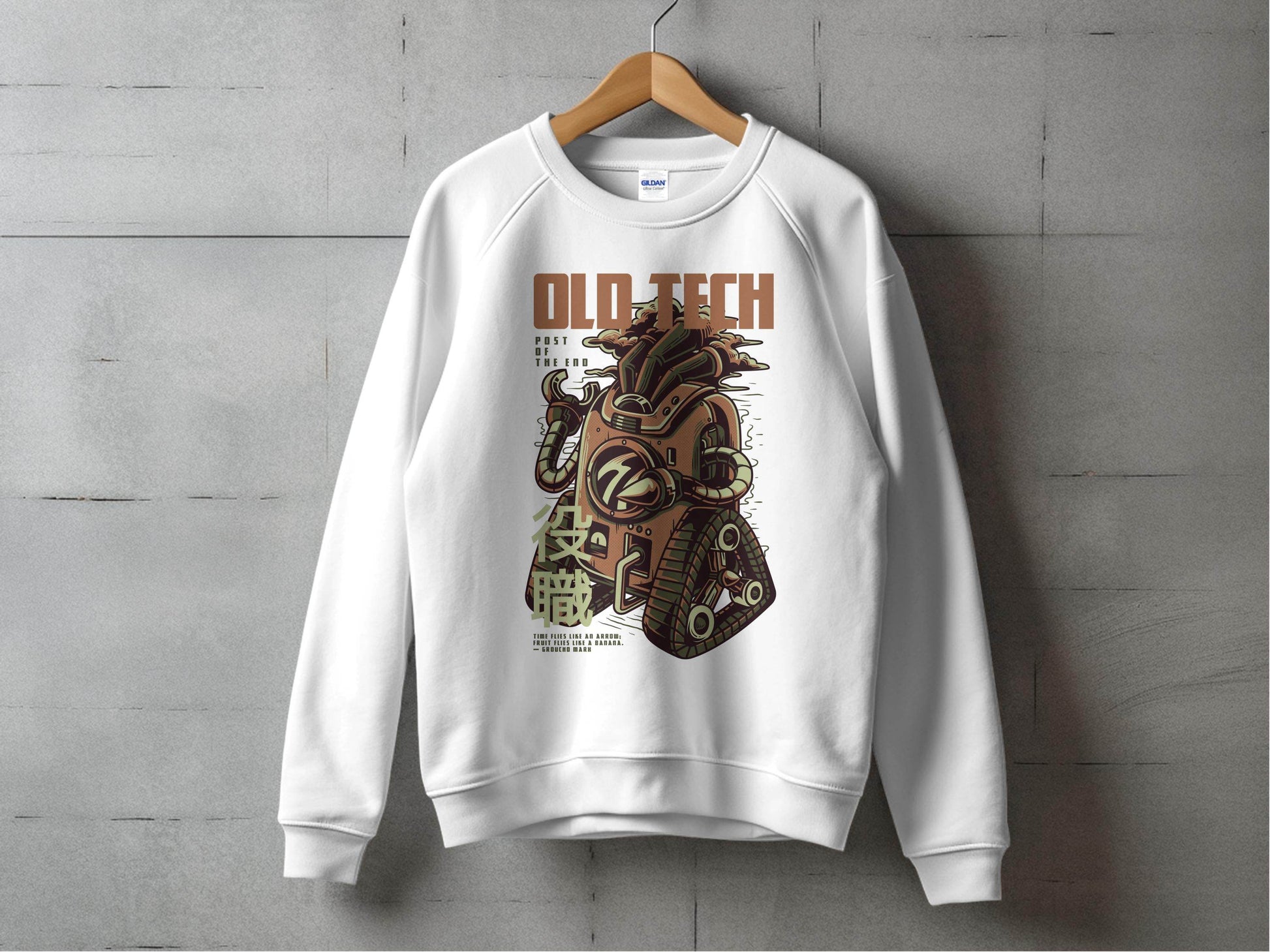 Old Tech Post of the End Robot Inspired Sweater - Design & Vybe