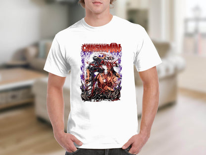 Chainsaw Man Intense Battle Graphic Anime Inspired T-Shirt - Design & Vybe